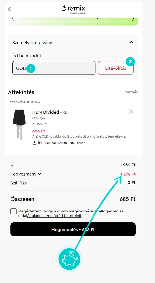 Útmutató egy Remixshop kuponkód beváltásához