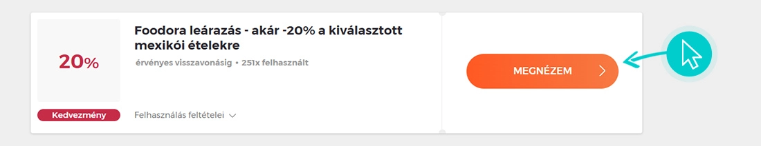 Foodora akciók felhasználása