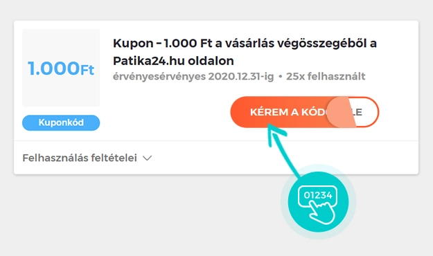 Példa egy Patika24 kuponkódra
