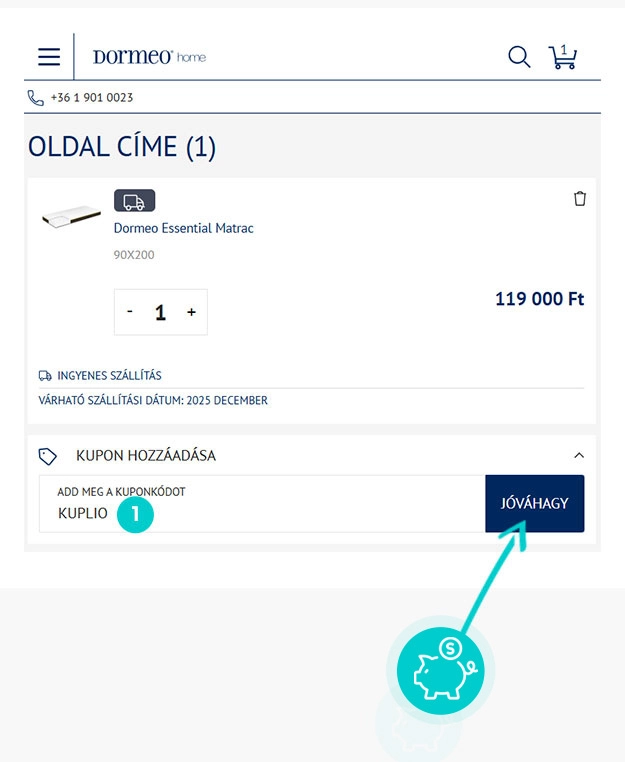 Útmutató egy Dormeo kuponkód beváltásához