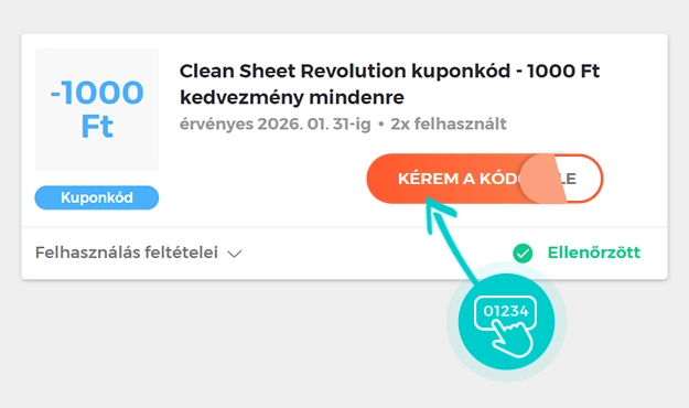 Példa egy Clean Sheet Revolution kuponkódra