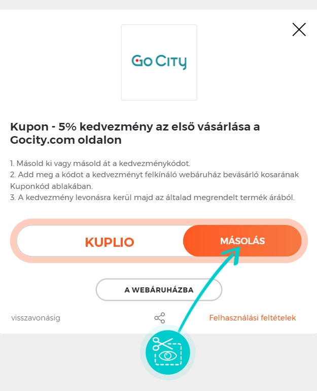 Útmutató egy Go City kuponkód bemásolásához