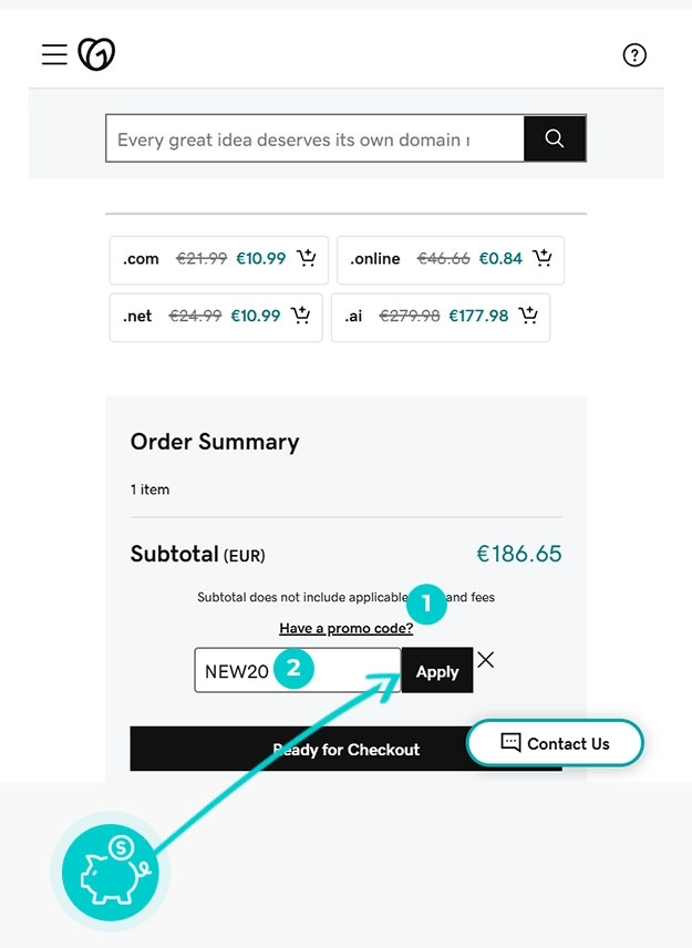 Útmutató egy GoDaddy kuponkód beváltásához