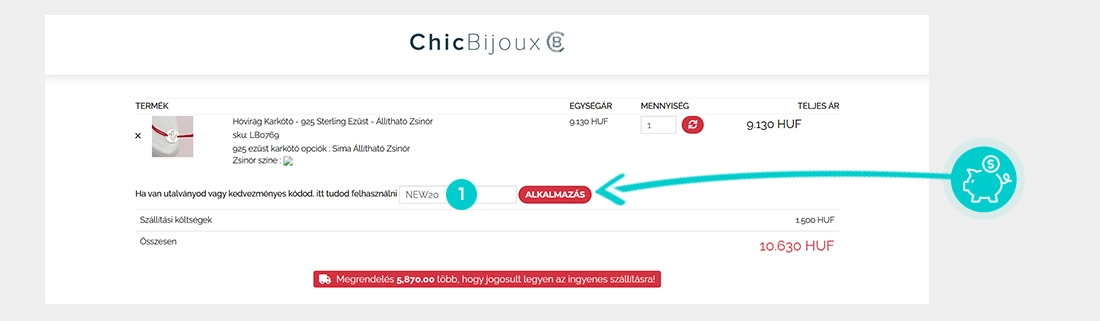 Útmutató egy ChicBijoux kuponkód beváltásához