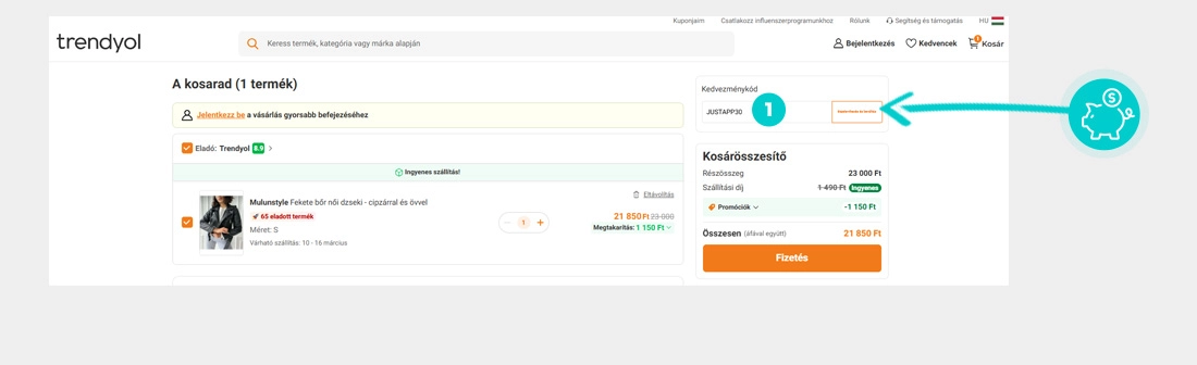 Útmutató egy Trendyol kuponkód beváltásához