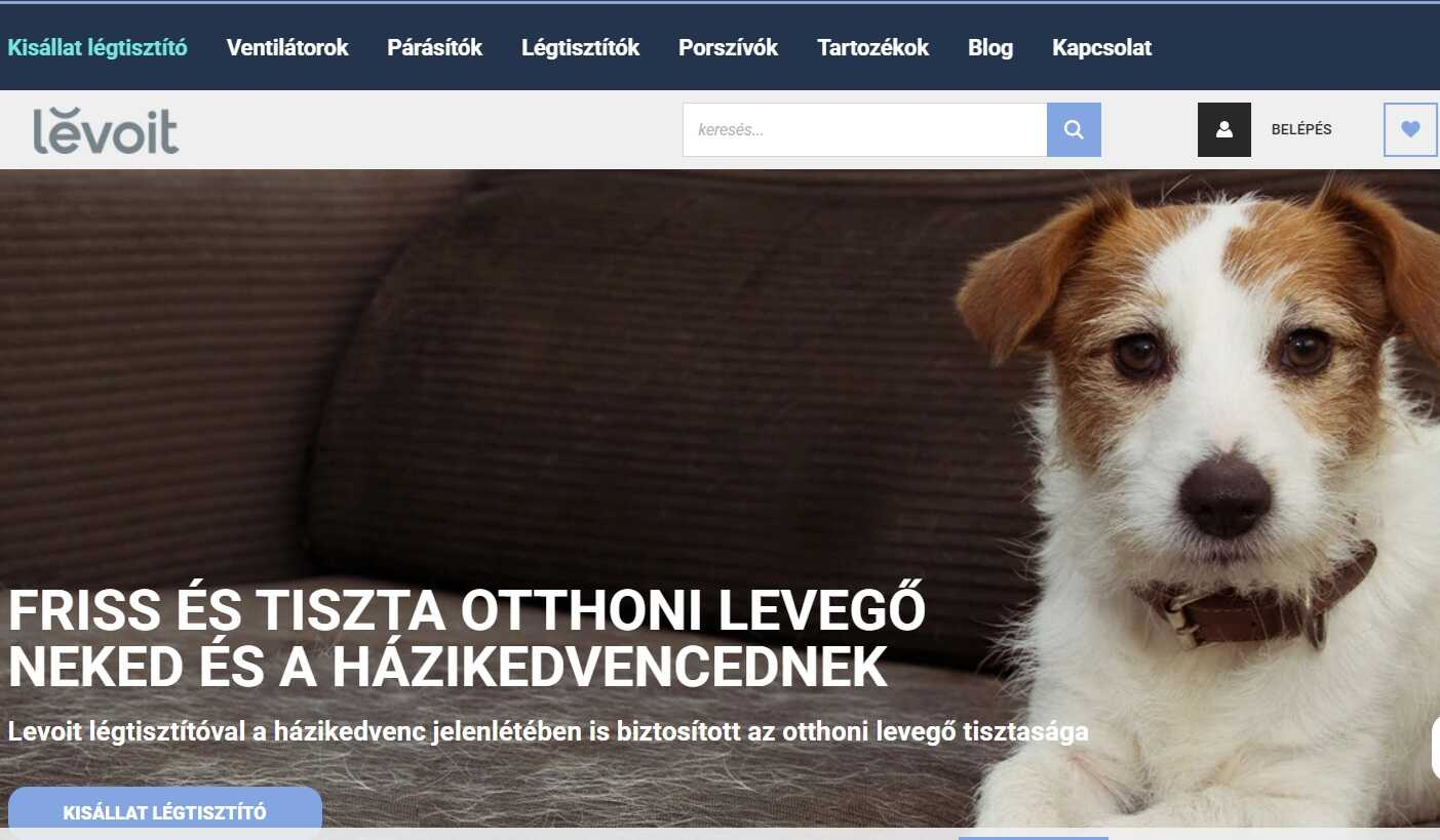 Levoit webshop főoldala