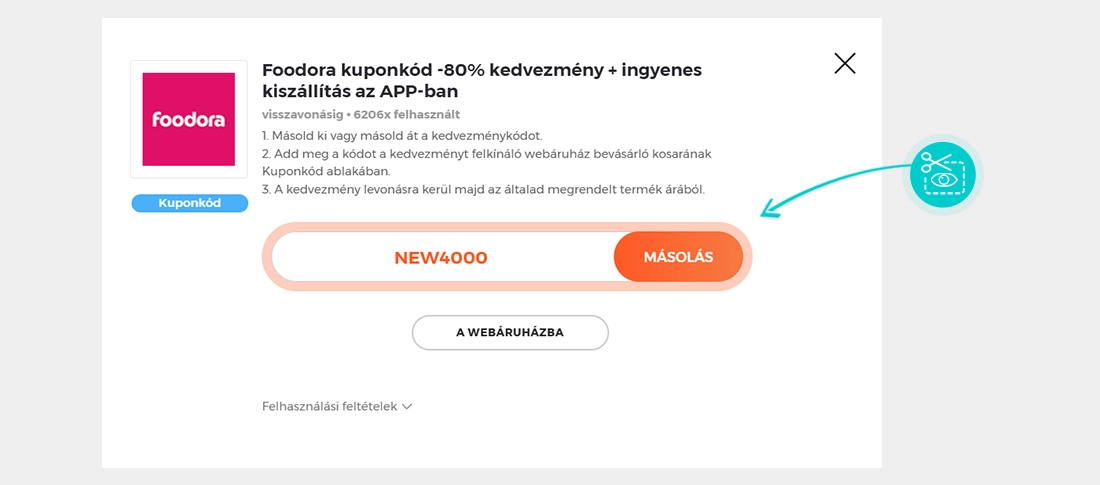 Útmutató egy Foodora kuponkód bemásolásához