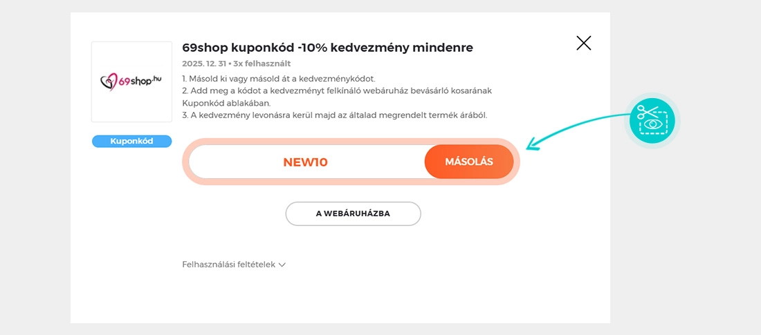 Útmutató egy 69shop kuponkód bemásolásához