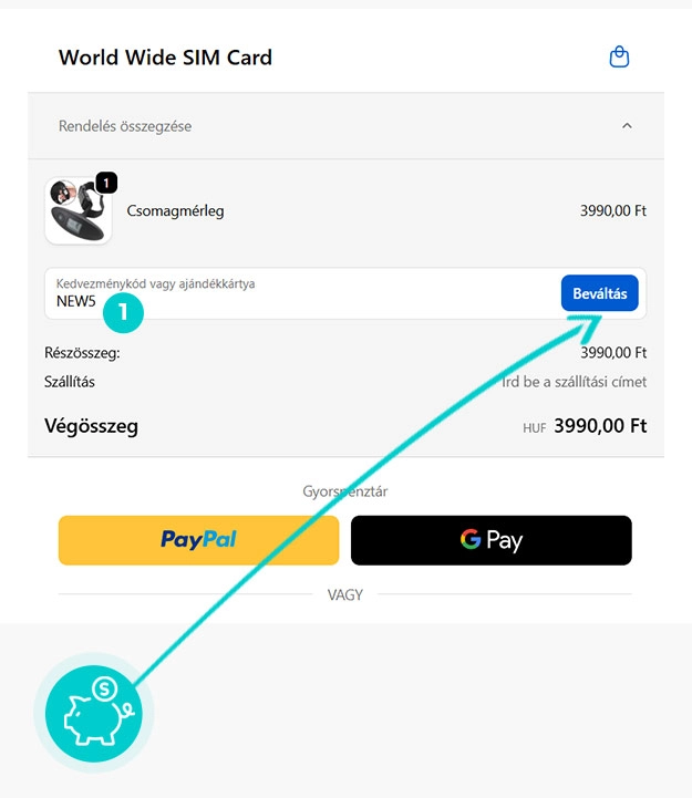 Útmutató egy World Wide SIM Card kuponkód beváltásához
