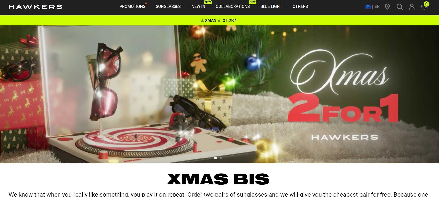 Hawkersco.com webshop főoldala