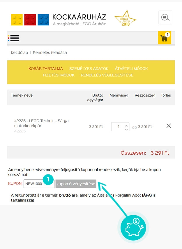 Útmutató egy KockaÁruház kuponkód beváltásához