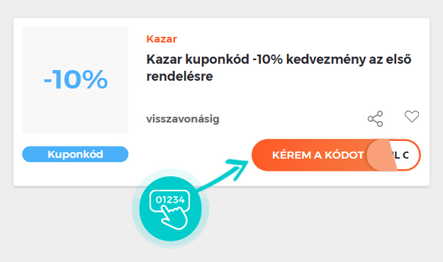 Példa egy Kazar kuponkódra