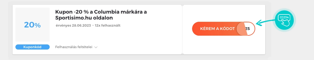 Példa egy Sportisimo kuponkódra