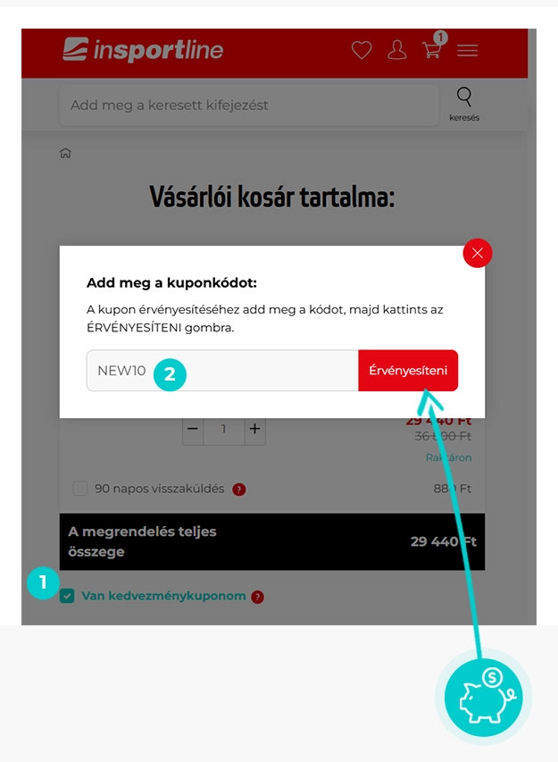 Útmutató egy inSPORTline kuponkód beváltásához