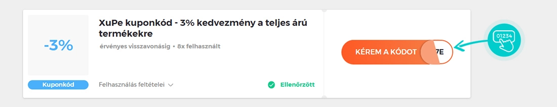 Példa egy XuPe kuponkódra