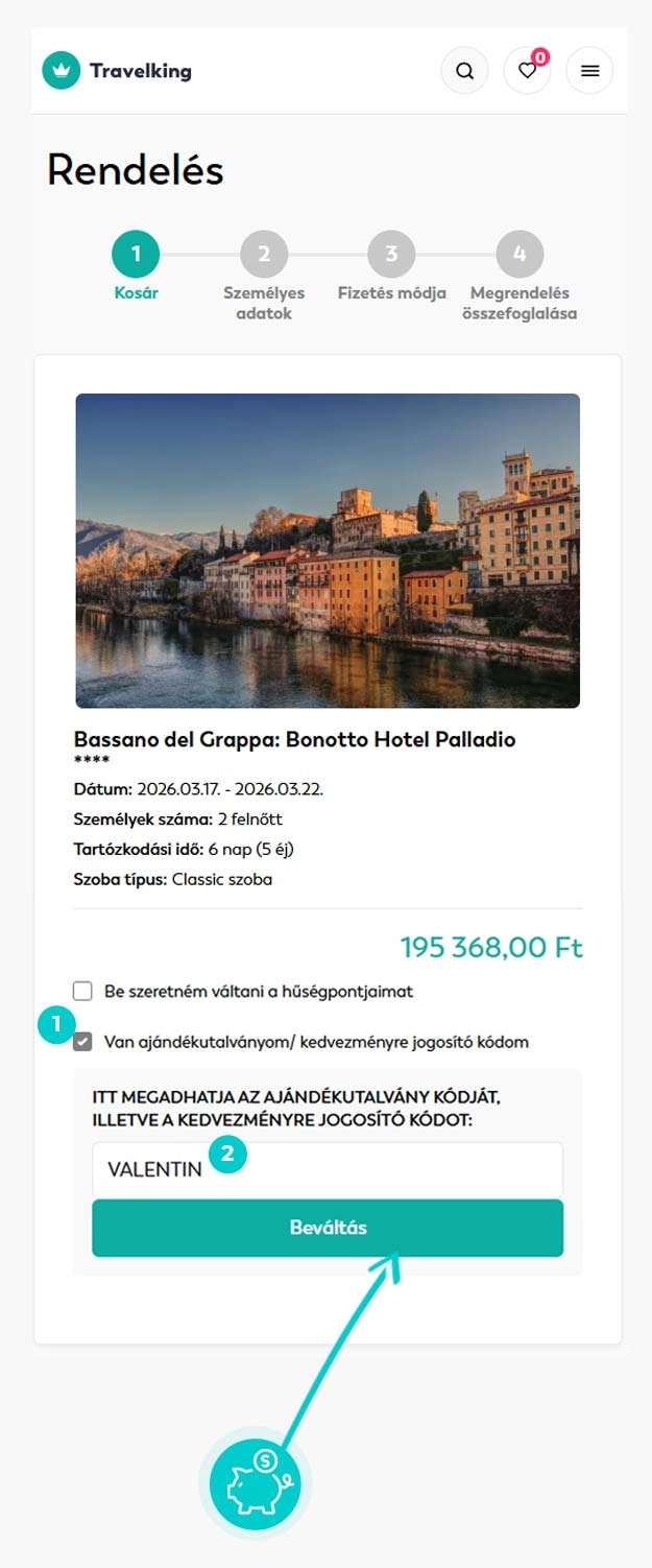 Útmutató egy Travelking kuponkód beváltásához