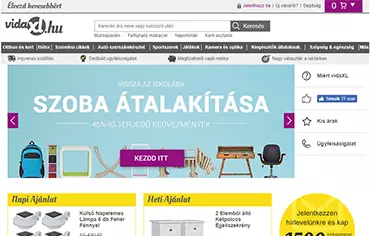 a webshop főoldala