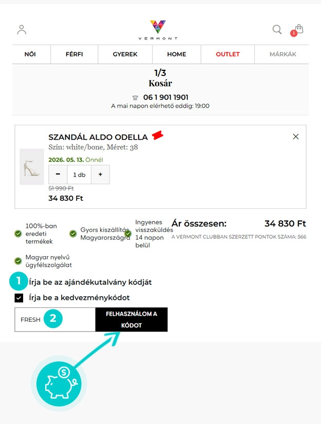 Útmutató egy Vermont kuponkód beváltásához