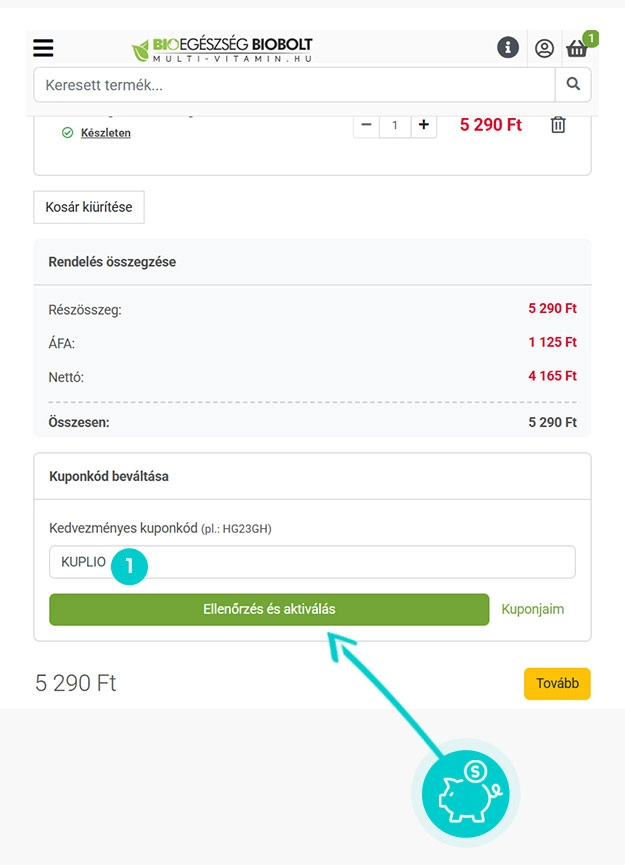 Útmutató egy Multi-vitamin kuponkód beváltásához