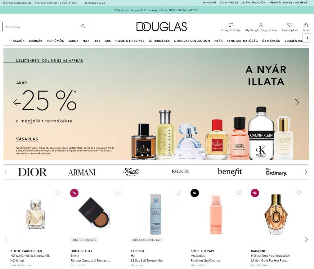 douglas webáruház főoldala