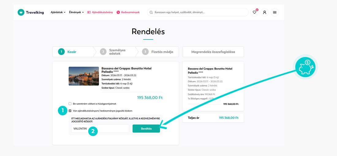 Útmutató egy Travelking kuponkód beváltásához