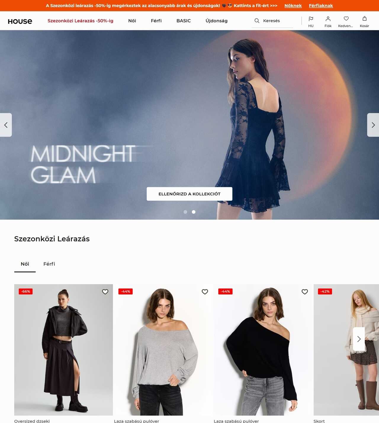 housebrand webshop főoldala