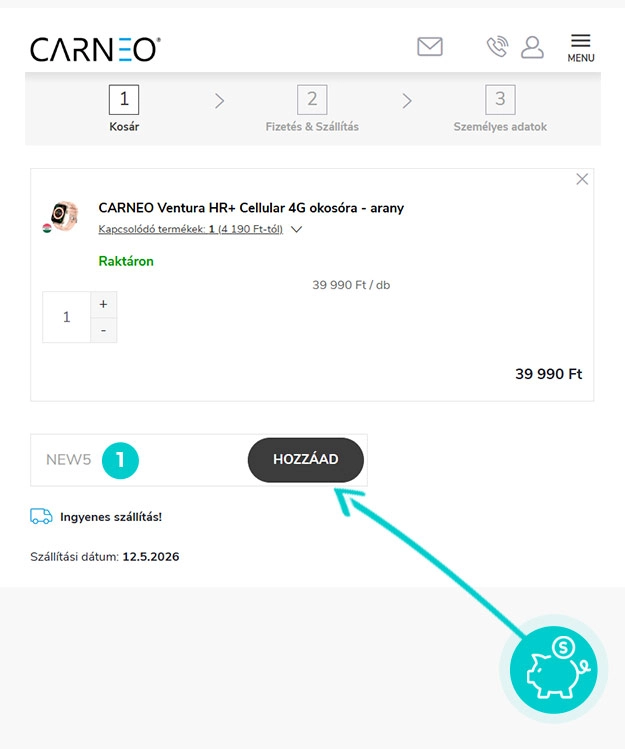 Útmutató egy Carneo kuponkód beváltásához