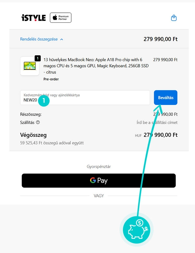 Útmutató egy iStyle kuponkód beváltásához