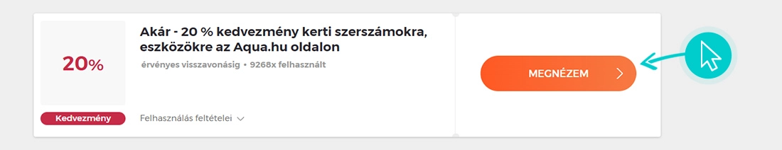 Aqua webáruház akciók felhasználása