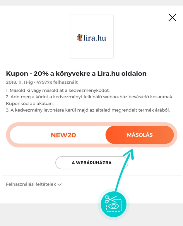 Útmutató egy Líra kuponkód bemásolásához