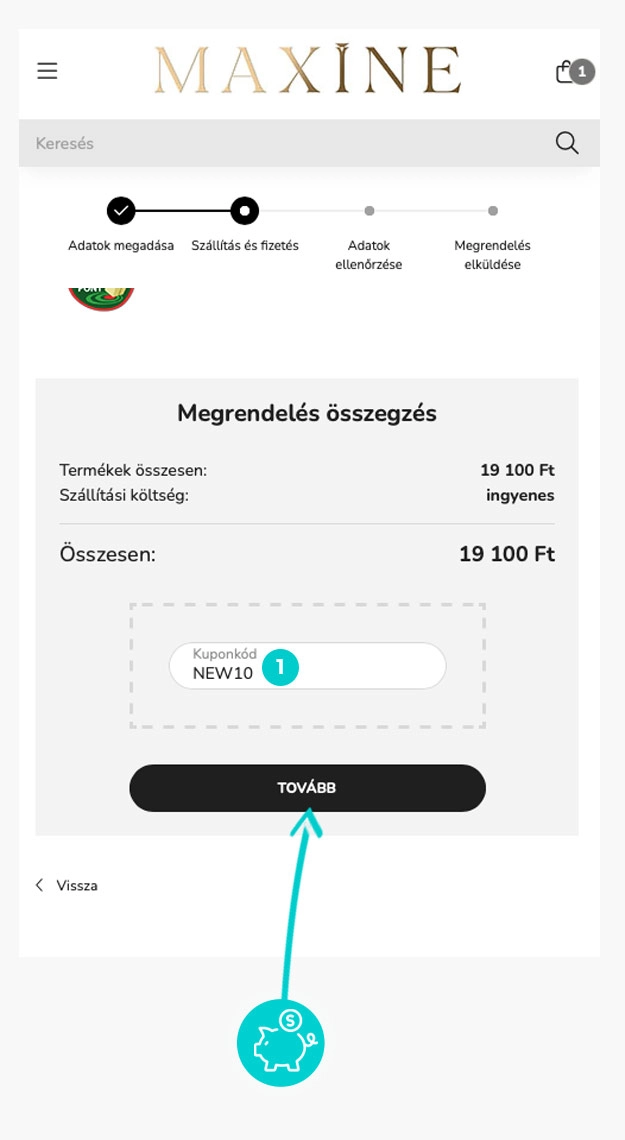 Útmutató egy Maxine kuponkód beváltásához