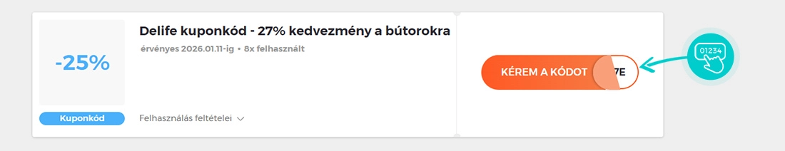 Példa egy Delife kuponkódra