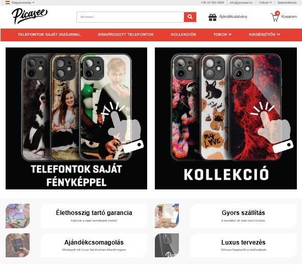 Picasee webáruház főoldal