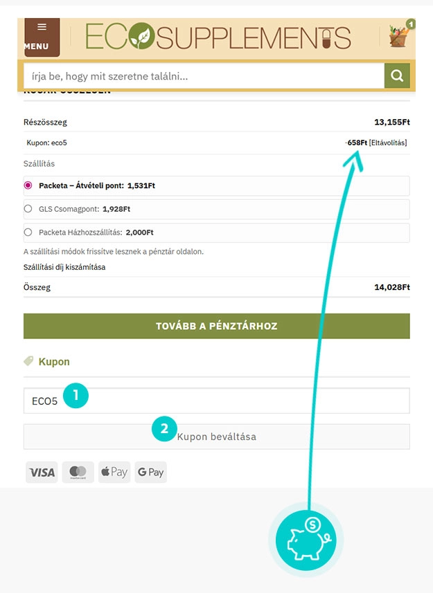 Útmutató egy Eco Supplements kuponkód beváltásához