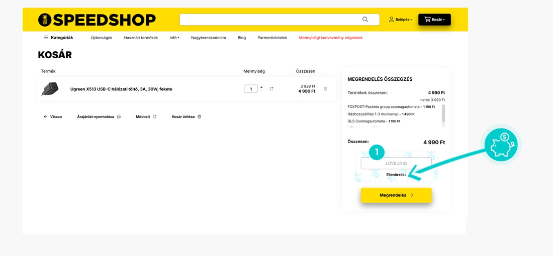 Útmutató egy Speedshop kuponkód beváltásához