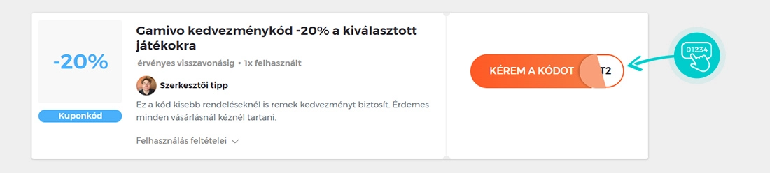 Példa egy Gamivo kuponkódra
