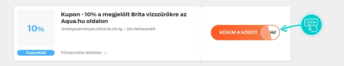 Példa egy Aqua webáruház kuponkódra