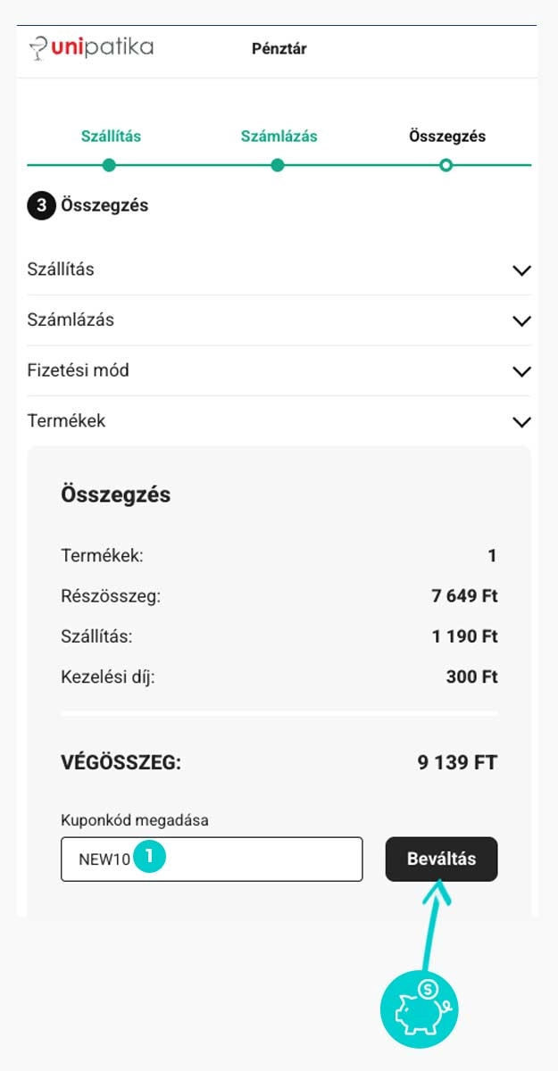 Útmutató egy Unipatika kuponkód beváltásához