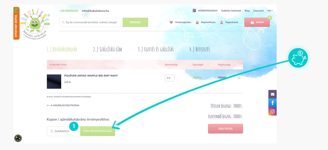 Útmutató egy Bubulákovo kuponkód beváltásához