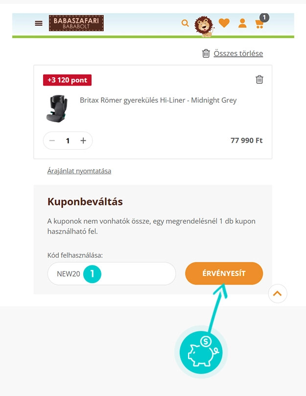 Útmutató egy Babaszafari Bababolt kuponkód beváltásához
