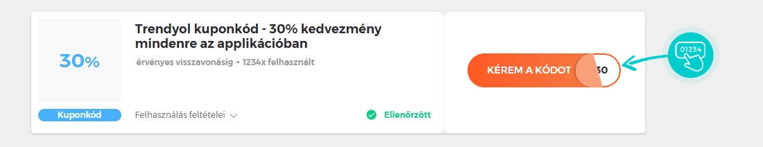 Példa egy Trendyol kuponkódra