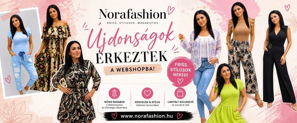 A webshopban főoldala számos divatos női ruhával