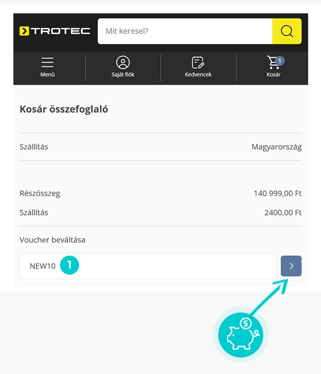 Útmutató egy Trotec kuponkód beváltásához