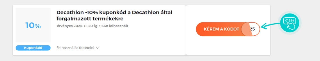 Példa egy Decathlon kuponkódra