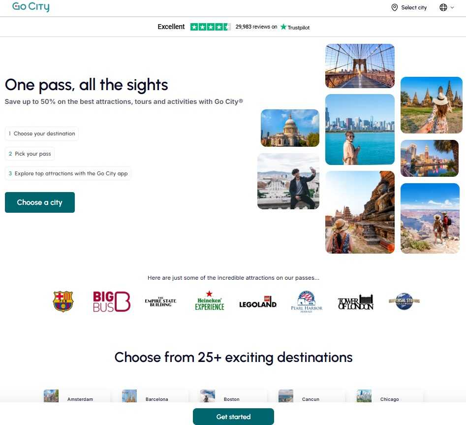 Go city webáruház főoldala