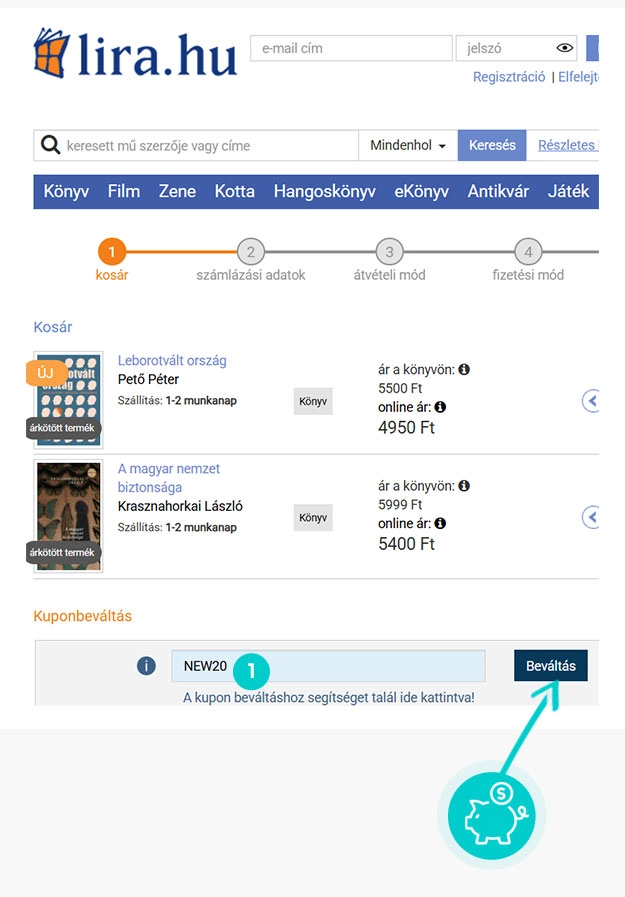 Útmutató egy Líra kuponkód beváltásához