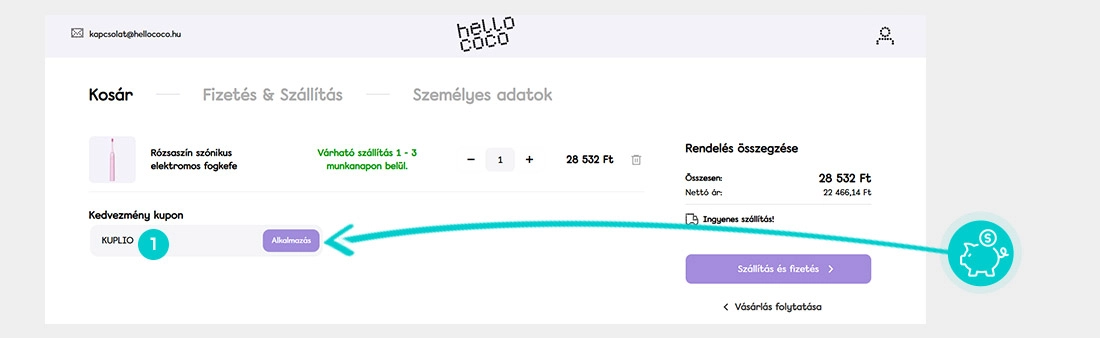 Útmutató egy hello coco kuponkód beváltásához