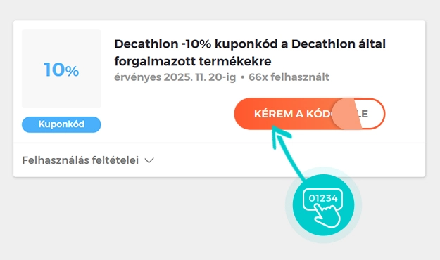 Példa egy Decathlon kuponkódra