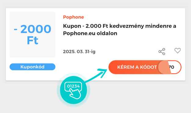 Példa egy Pophone kuponkódra