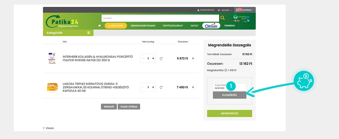 Útmutató egy Patika24 kuponkód beváltásához